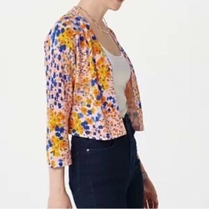 New Isaac Mizrahi Live! Printed Open-Front Cardigan Floral Sweater Pink New